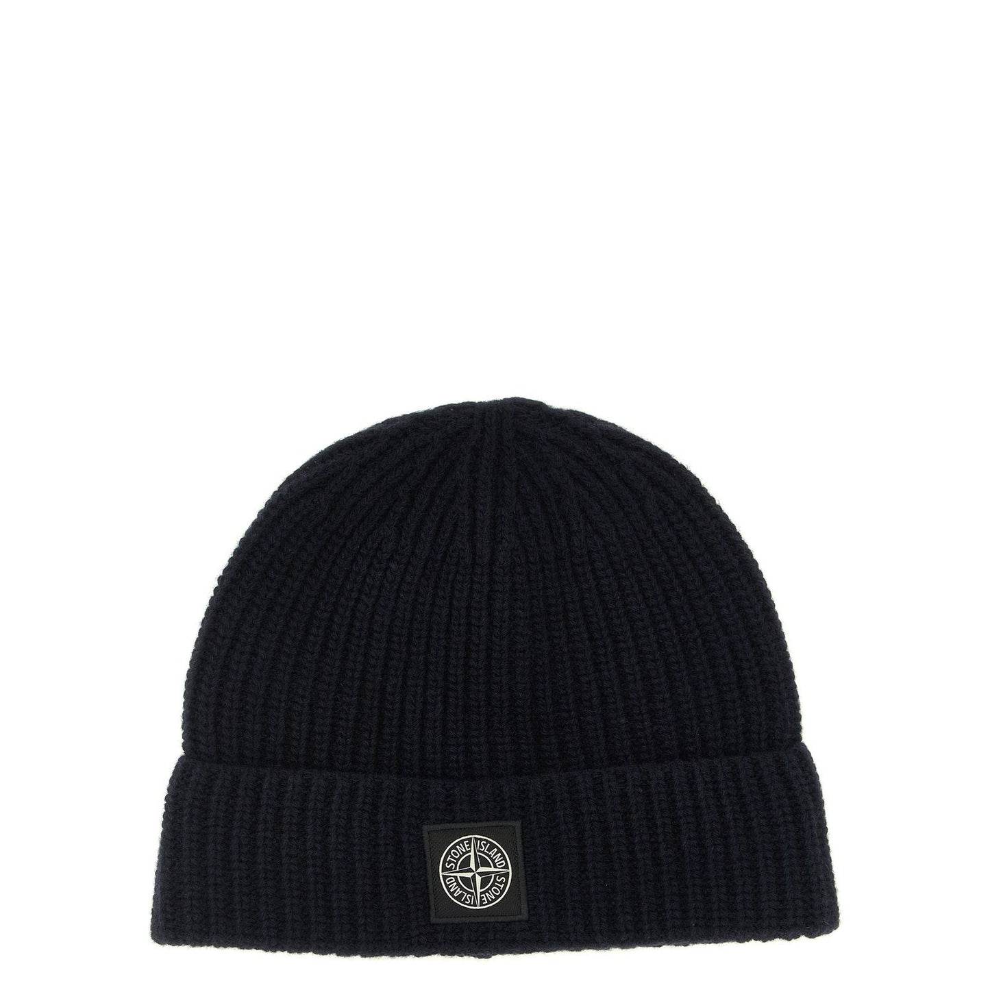 Stone Island Blue Virgin Wool Beanie