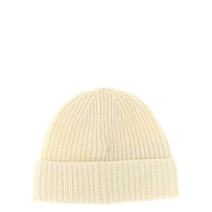 Stone Island White Virgin Wool Beanie