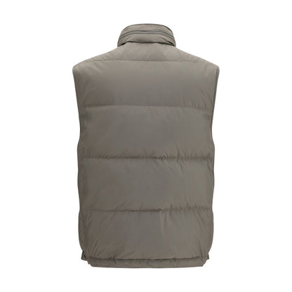 Brunello Cucinelli Gray Polyester Sleeveless Jacket