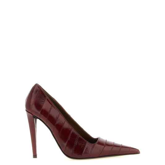 Giuseppe Zanotti Bordeaux Leather High Heel Pumps