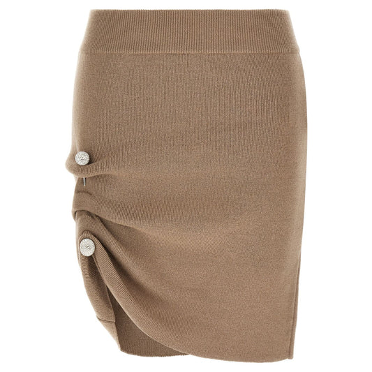Giuseppe Di Morabito Beige Virgin Wool Long Skirt