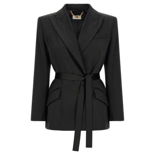 Elisabetta Franchi Black Polyester Blazer