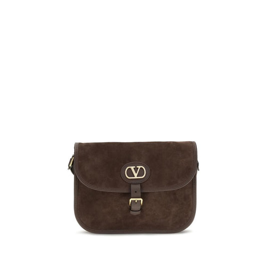 Valentino Garavani Brown Calf Leather Bos Taurus Shoulder Bag