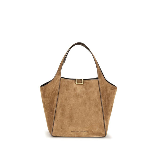 Brunello Cucinelli Beige Calf Leather Bos Taurus Backet Bag