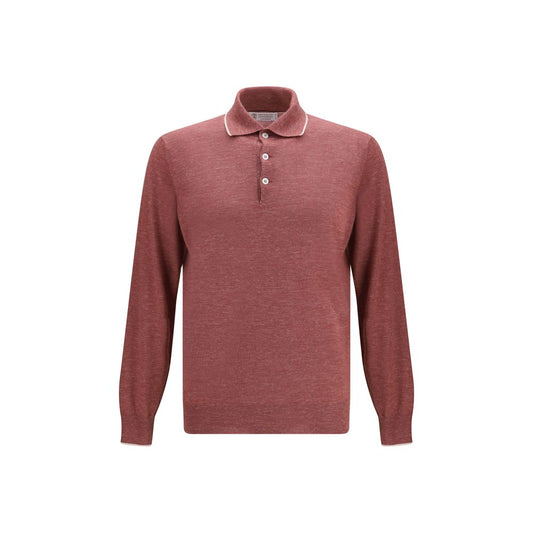 Brunello Cucinelli Bordeaux Cashmere Polo Shirt