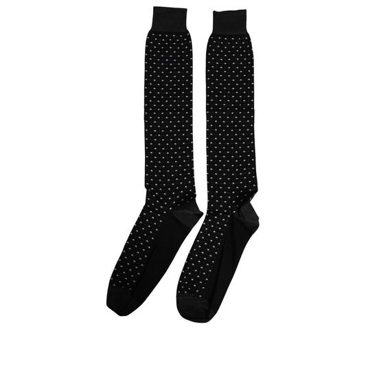 Dolce & Gabbana Black Polka Dot Over The Calf Accessory Socks