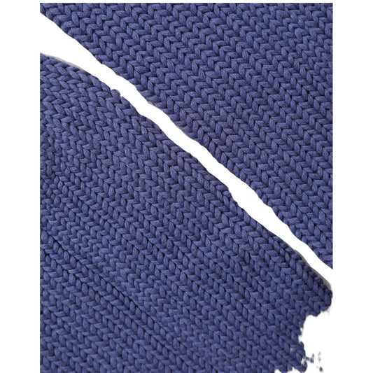 Dolce & Gabbana Men Navy Blue Cotton Ribbed Mid Calf Accessory Socks