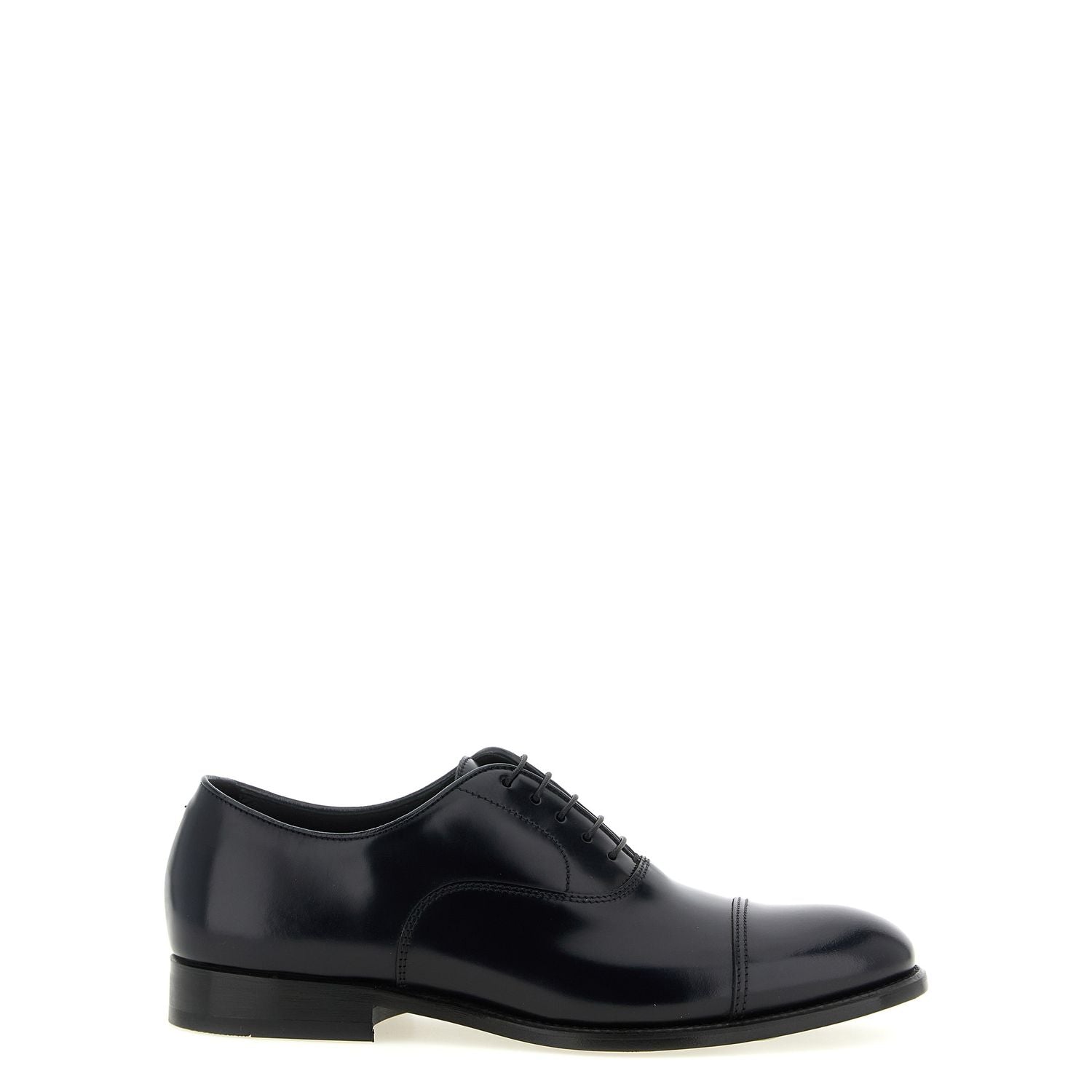 Doucal's Black Lamb Leather Oxfords And Derbies