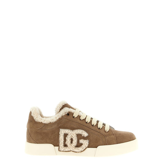 Dolce & Gabbana Brown Lambskin Sneakers