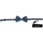 Dolce & Gabbana Elegant Blue Silk Bow Tie Bow Tie Dolce & Gabbana Dim Gray