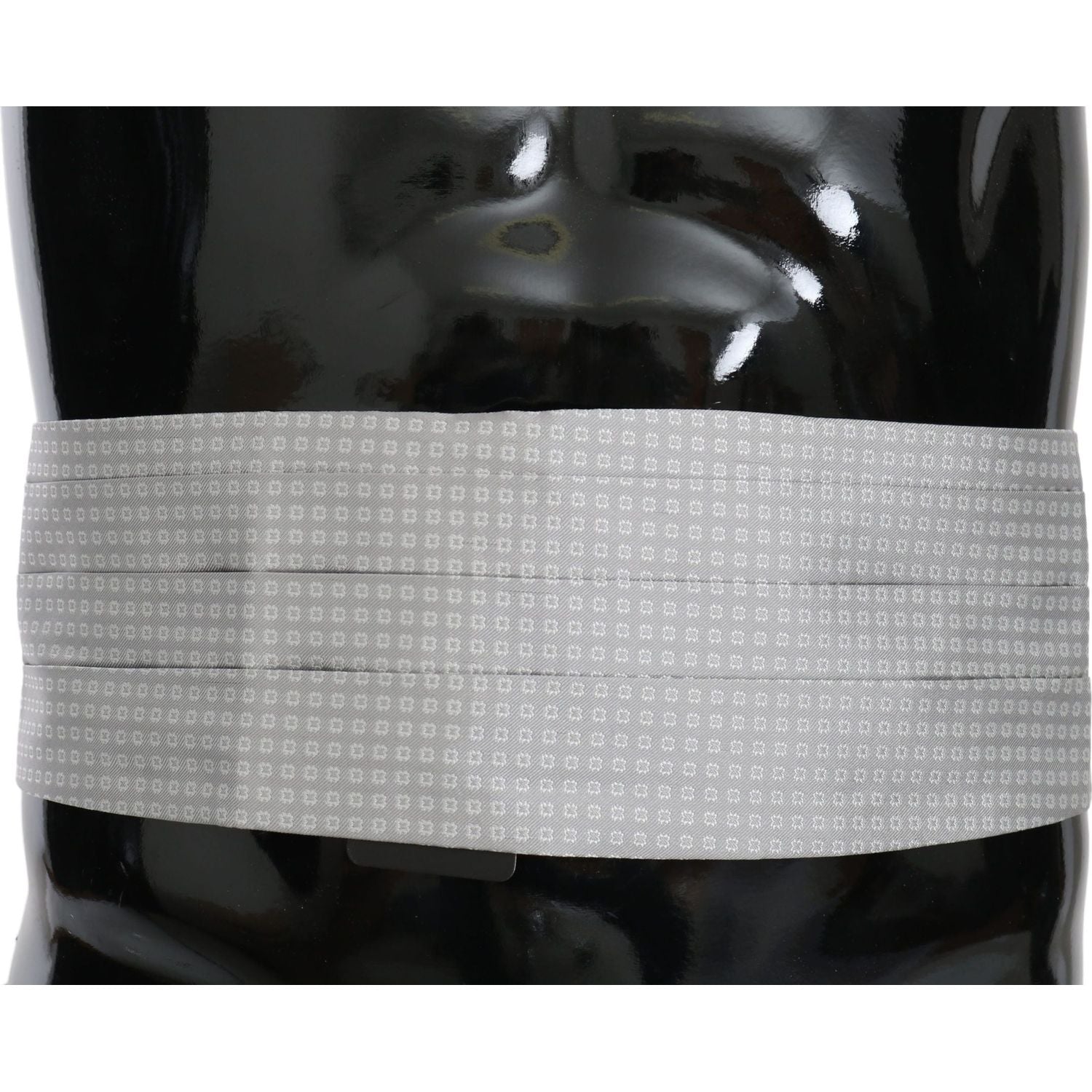 Dolce & Gabbana Gray Patterned Waist Belt Silk Cummerbund