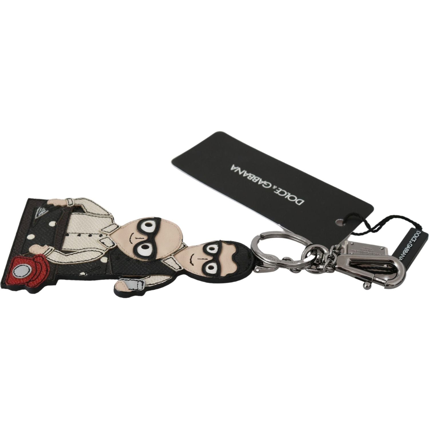 Dolce & Gabbana Leather Dominico Stefano #DGFAMILY Logo Badge Keychain