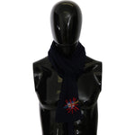 Dolce & Gabbana Elegant Virgin Wool Men's Scarf Wool Wrap Shawls Dolce & Gabbana Black