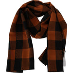 Costume National Orange Check Neck Wrap Shawl Scarf MS1537