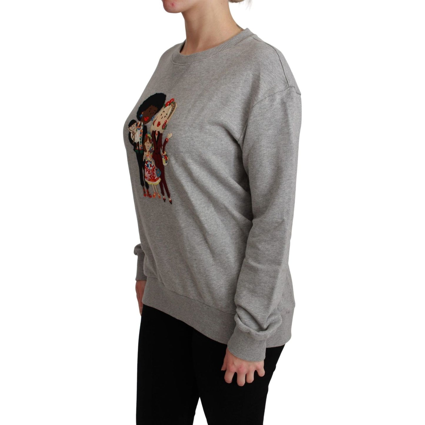 Dolce & Gabbana Gray #dgfamily Cotton Pullover Sweater