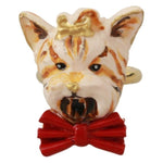 Dolce & Gabbana Gold Brass Resin Beige Dog Pet Branded Accessory Ring SMY100582 -M