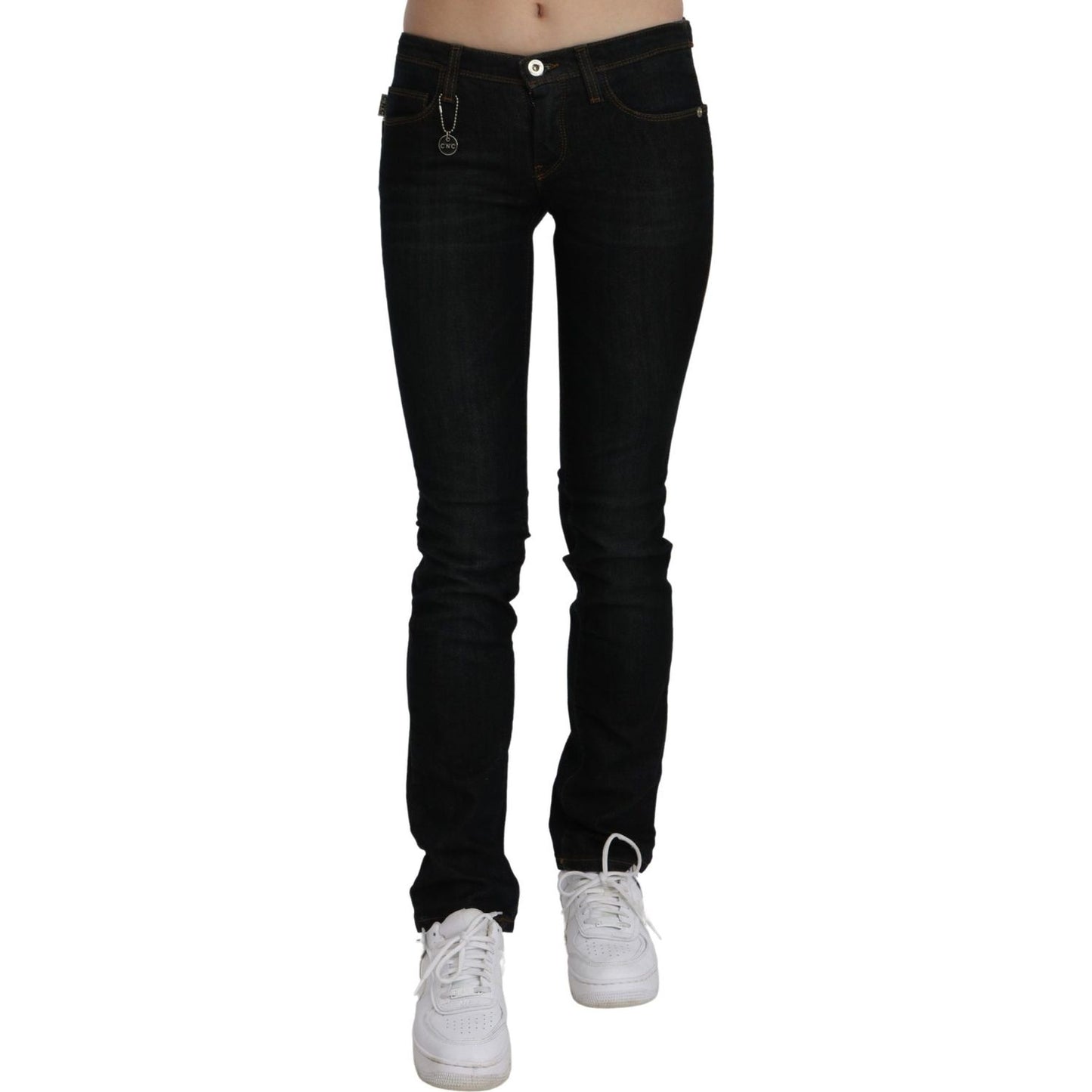 Costume National Black Mid Waist Skinny Denim Cotton Jeans Jeans & Pants