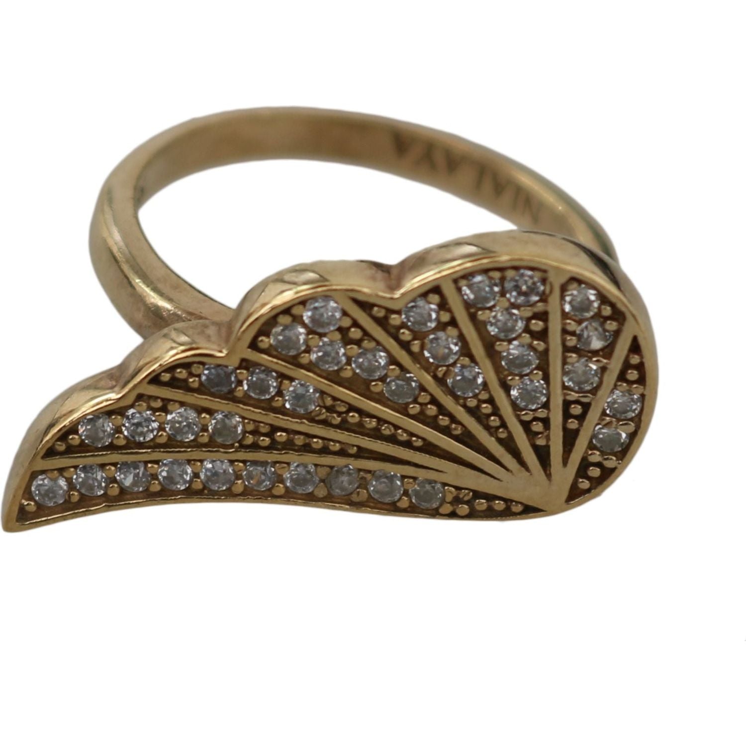 Nialaya Gold Wing Clear CZ 925 Silver Authentic Women