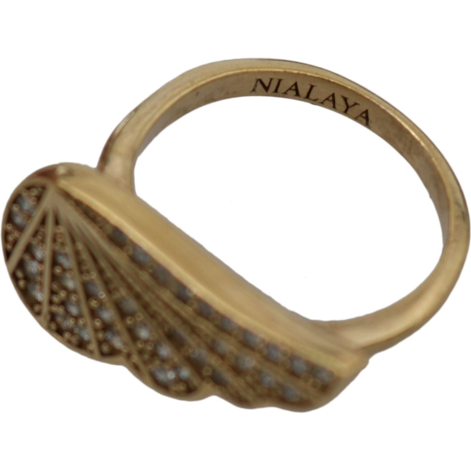 Nialaya Gold Wing Clear CZ 925 Silver Authentic Women