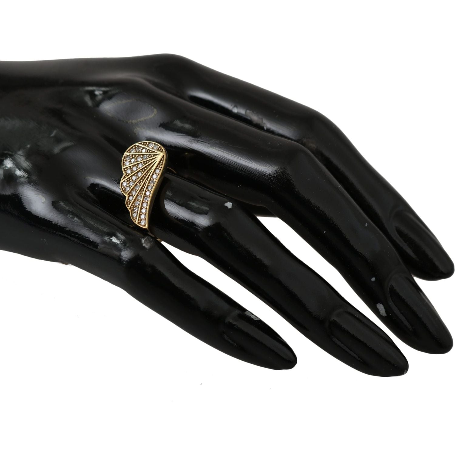 Nialaya Gold Wing Clear CZ 925 Silver Authentic Women