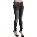 Acht Sleek Low Waist Skinny Denim in Black Wash Jeans & Pants Acht Dark Slate Gray