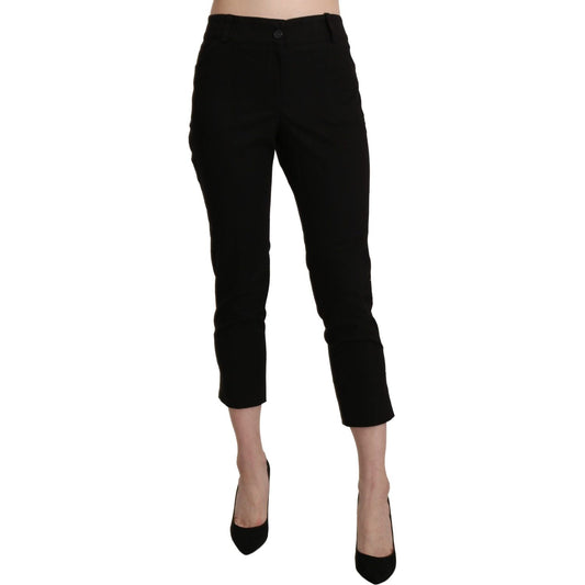 BENCIVENGA Black High Waist Skinny Cropped Dress Trouser Pants1728,67345645728,BENCIVENGA,Black,Clothing,Dress Pants - Pants - Clothing,IT44|L,IT48|XXL,Jeans & Pants - Women - Clothing,Material: Cotton,New with tags,Pants - Clothing,Women,Women - Clothing