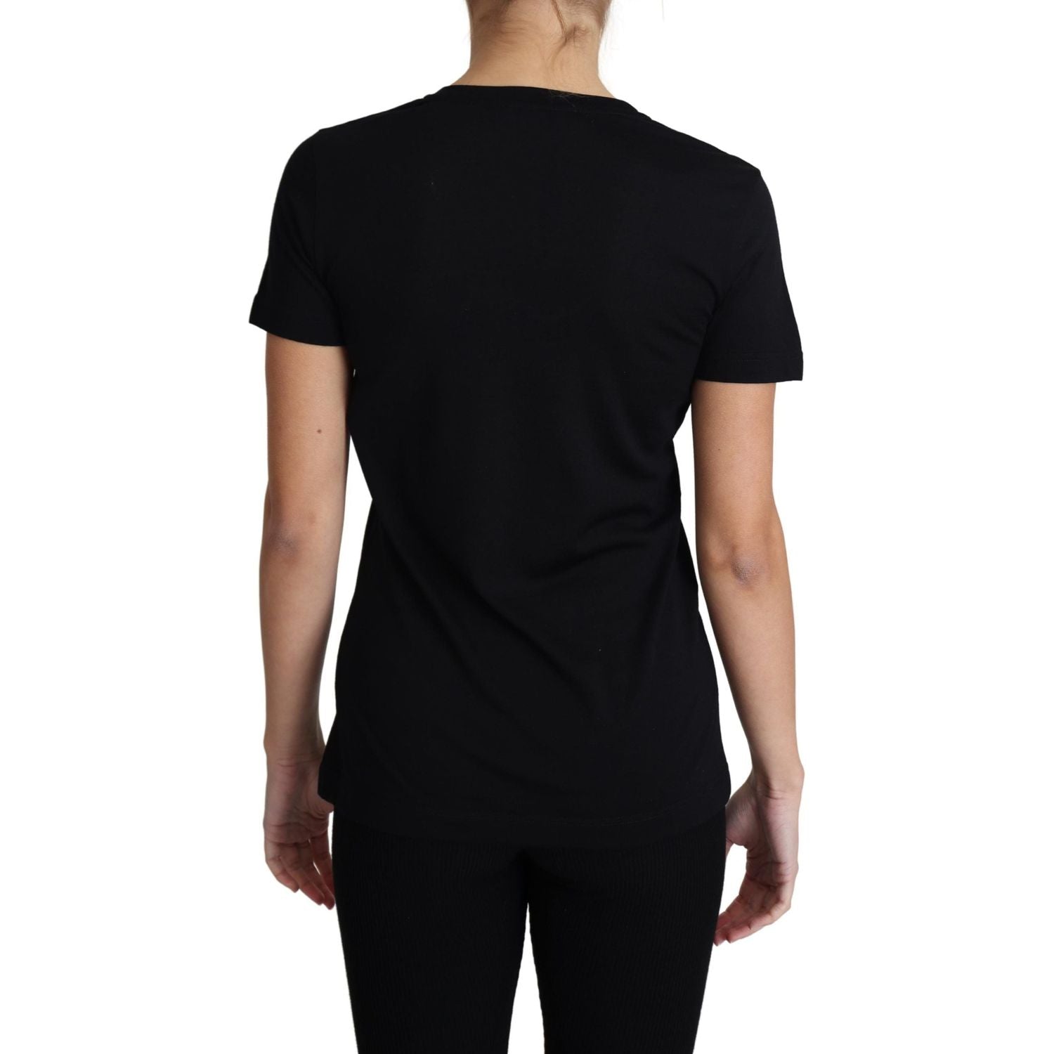 Dolce & Gabbana Black Wool Round Neck Short Sleeves T-shirt