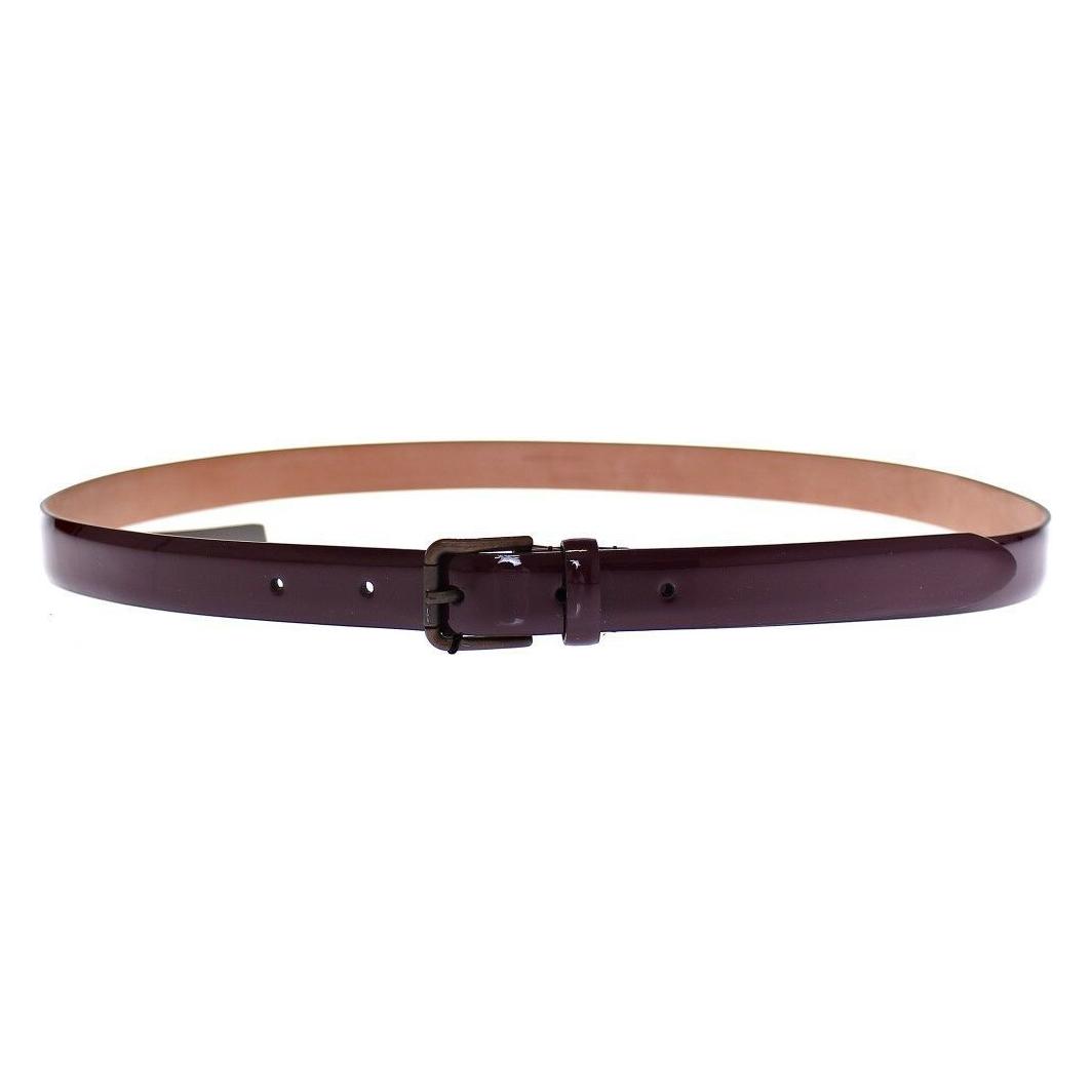 Dolce & Gabbana Purple Leather Logo Cintura Gürtel Belt