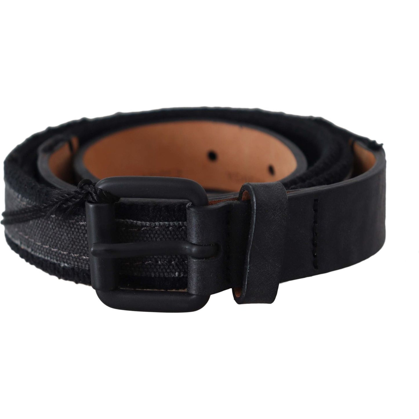 Ermanno Scervino Black Leather Logo Buckle Waist Belt