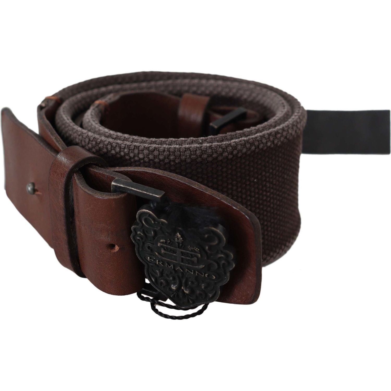 Ermanno Scervino Dark Brown Leather Wide Buckle Waist Belt