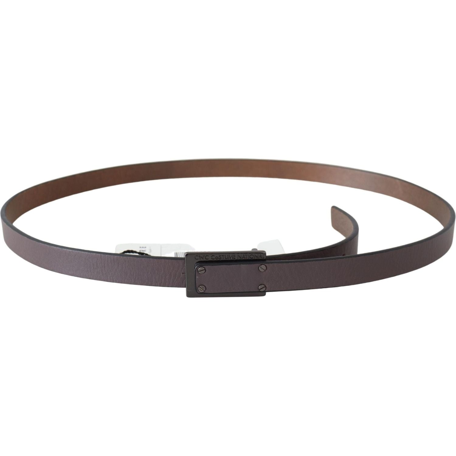 Costume National Brown Leather Tactical Logo Buckle Dark