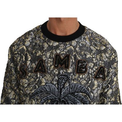 Dolce & Gabbana Multicolor SAMBA Jacquard Palmtree Pullover Sweater