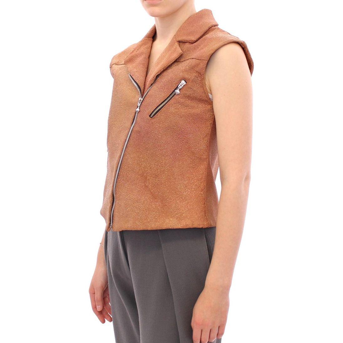 La Maison du Couturier Brown Leather Jacket Vest