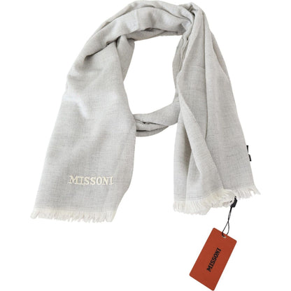 Missoni Gray Wool Knit Unisex Neck Wrap Scarf 1728,67345645728,Accessories,Gray,Material: 100% Wool,Men,Men - Accessories,Missoni,New with tags,Scarves - Accessories,Scarves - Men - Accessories,Scarves - Scarves - Accessories