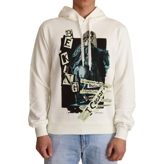 Dolce & Gabbana White King Ceasar Cotton Hooded Sweater TSH6396-IT50