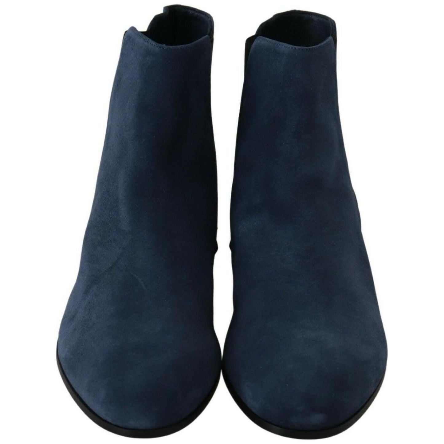 Dolce & Gabbana Blue Suede Embellished Studded Boots Shoes LA8765-38.5