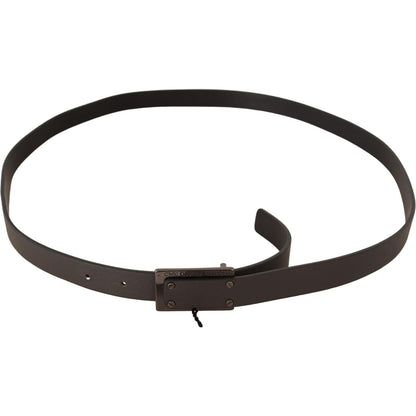 Costume National Dark Brown Leather Logo Buckle Belt MAN BELTS