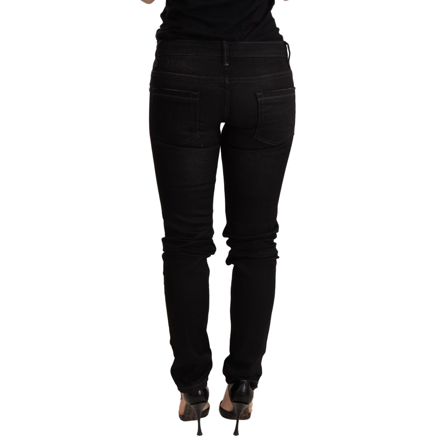 Acht Black Low Waist Skinny Denim Trouser