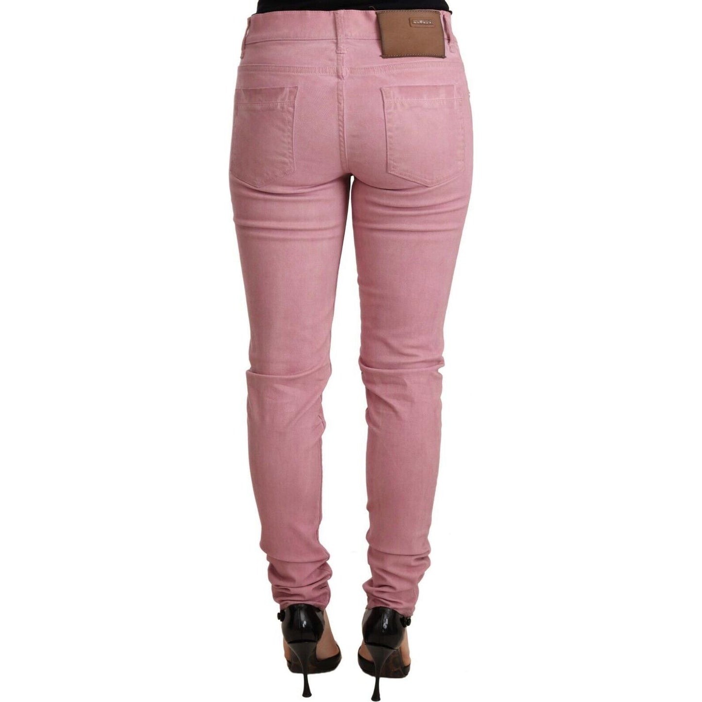 Acht Pink Cotton Slim Fit Women Denim Skinny Pants PAN71201-26