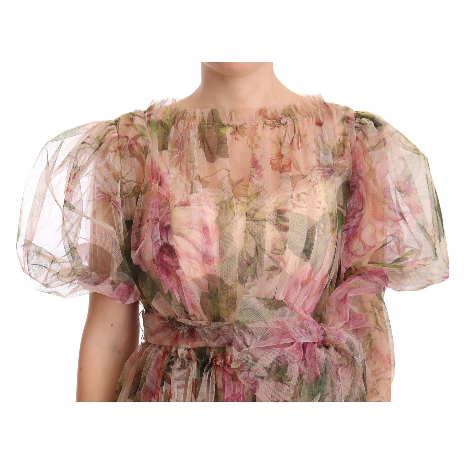 Dolce & Gabbana Multicolor Floral Print Long Maxi Gown Dress