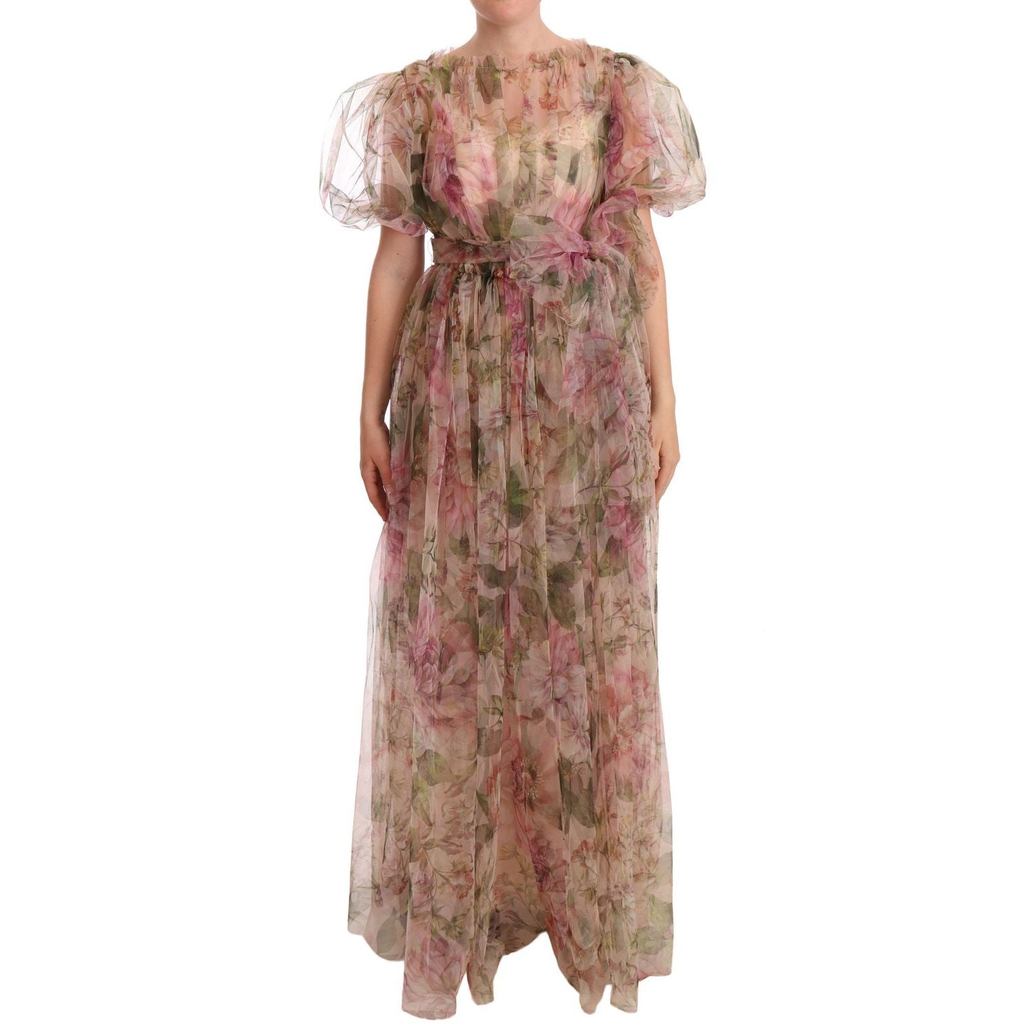 Dolce & Gabbana Multicolor Floral Print Long Maxi Gown Dress