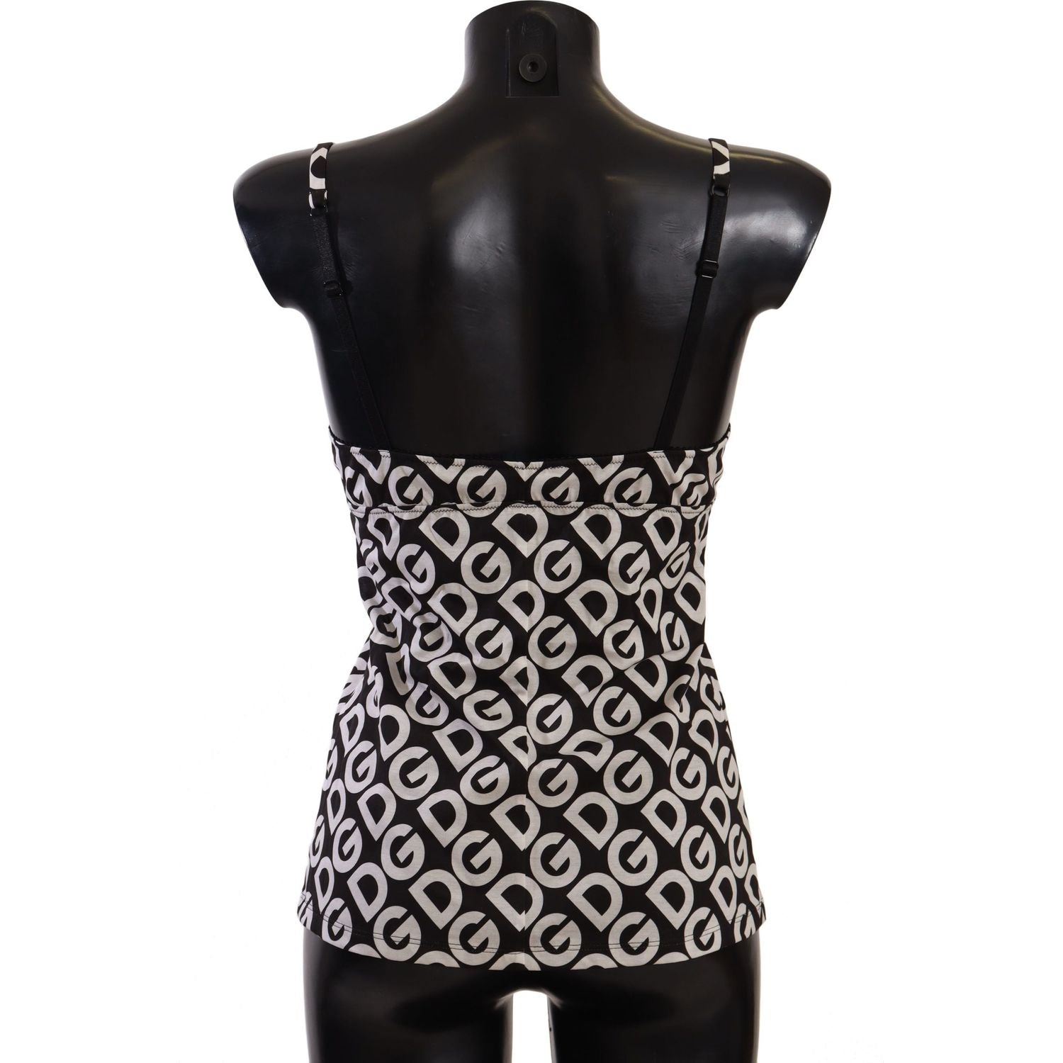 Dolce & Gabbana Black White Logo Print Camisole Top Underwear