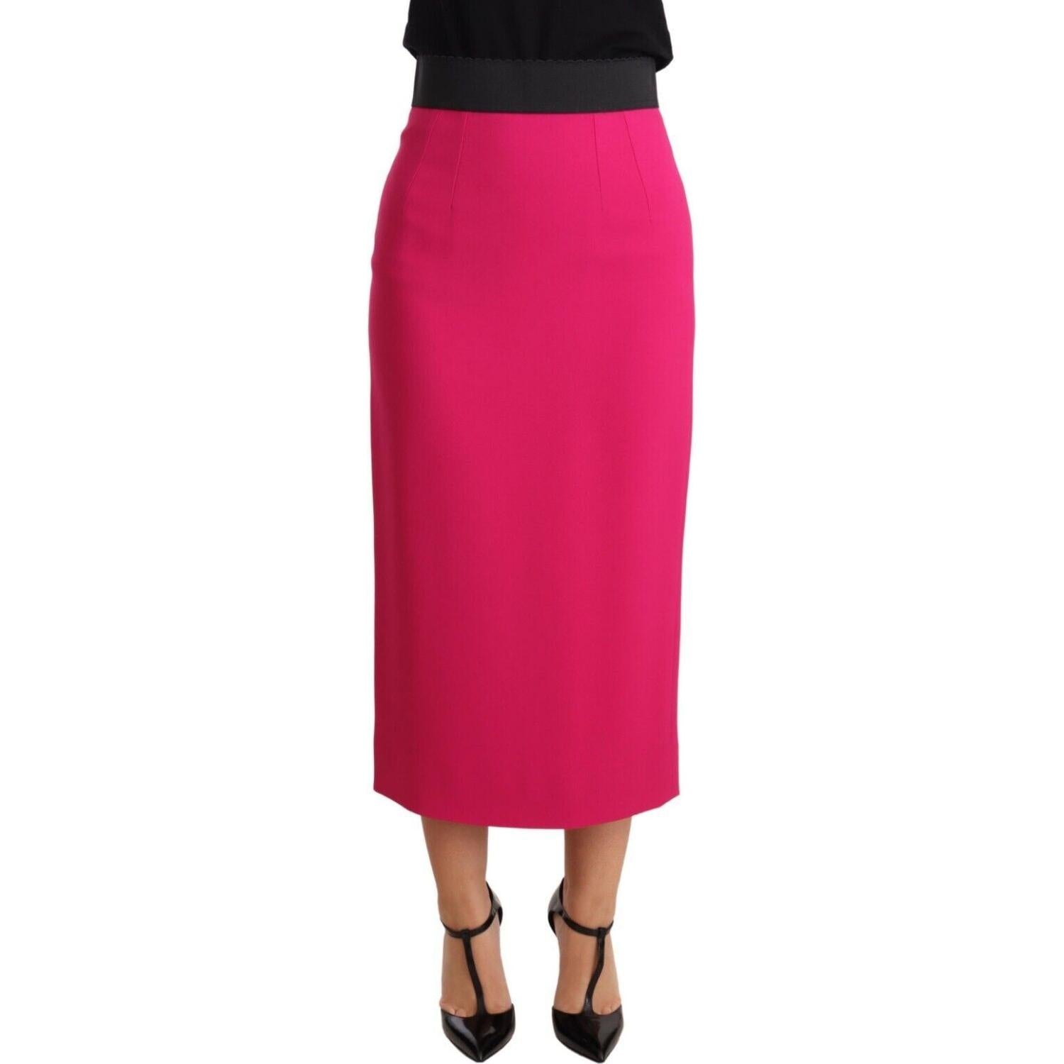 Dolce & Gabbana Pink High Waist Stretch Pencil Straight Skirt