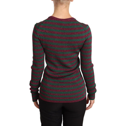 Dolce & Gabbana Multicolor Striped Crew Neck Pullover Sweater WOMAN SWEATERS