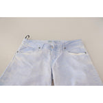 Acht Light Blue Cotton Folded Hem Denim Skinny Women Trouser Jeans PAN71198-26