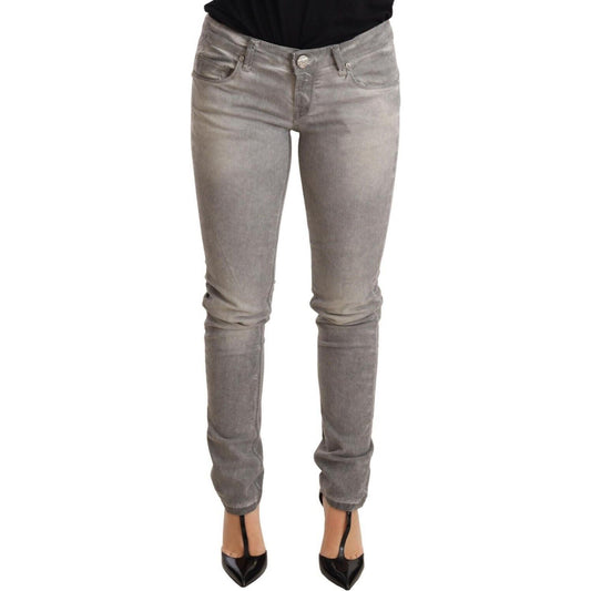 Acht Light Gray Washed Cotton Slim Fit Denim Women Trouser Jeans PAN71806-26
