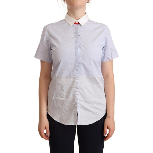 AGLINI Light Blue Cotton Short Sleeves Collared Polo Top TSH6903 - 46
