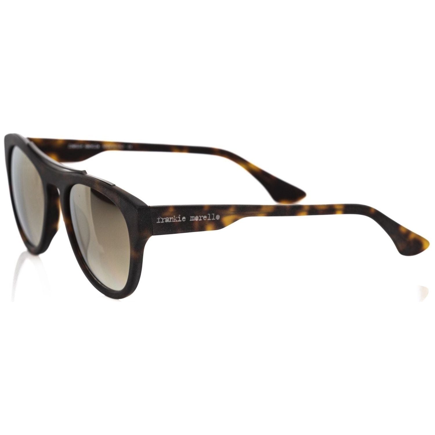 Frankie Morello Brown Acetate Mens Sunglasses