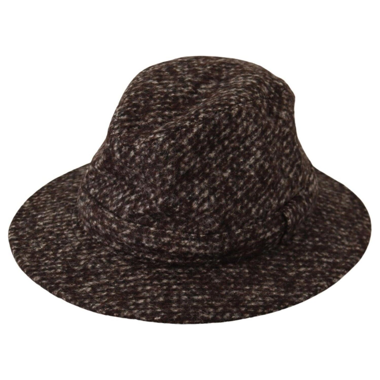 Dolce & Gabbana Gray Melange Blended Textured Tweed Hat