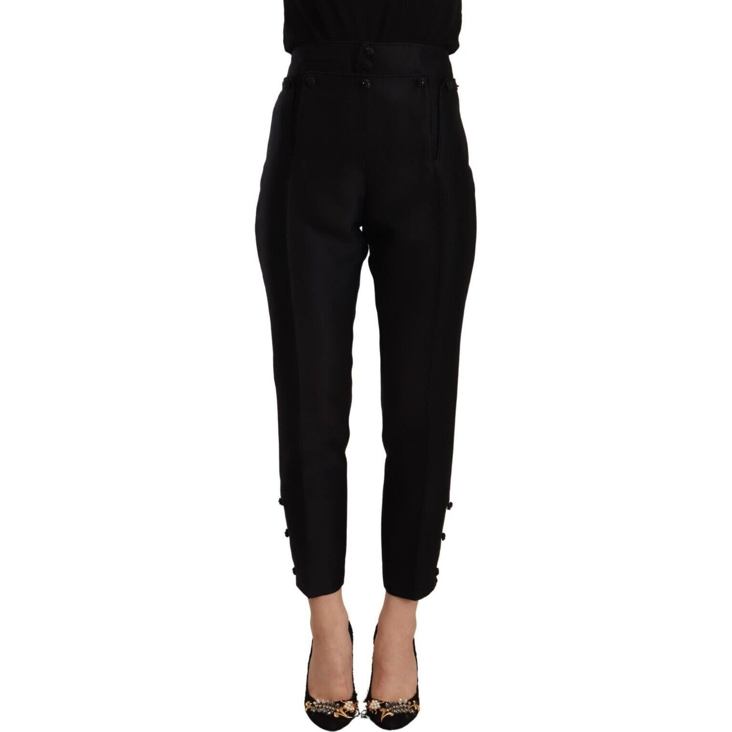 Dsquared² Black Wool High Waist Skinny Women Pants